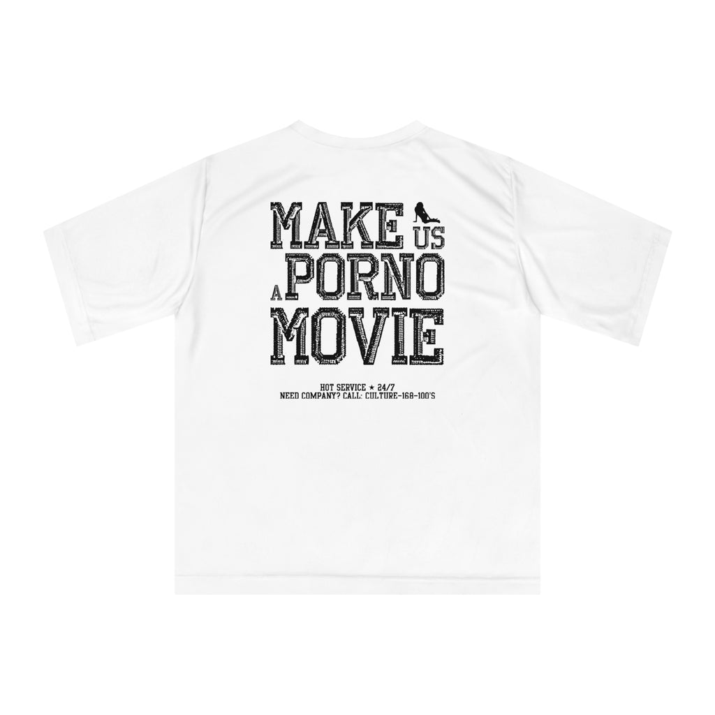 T-Shirt "Pornstar: Make Us a Porno Movie" [Blanco]