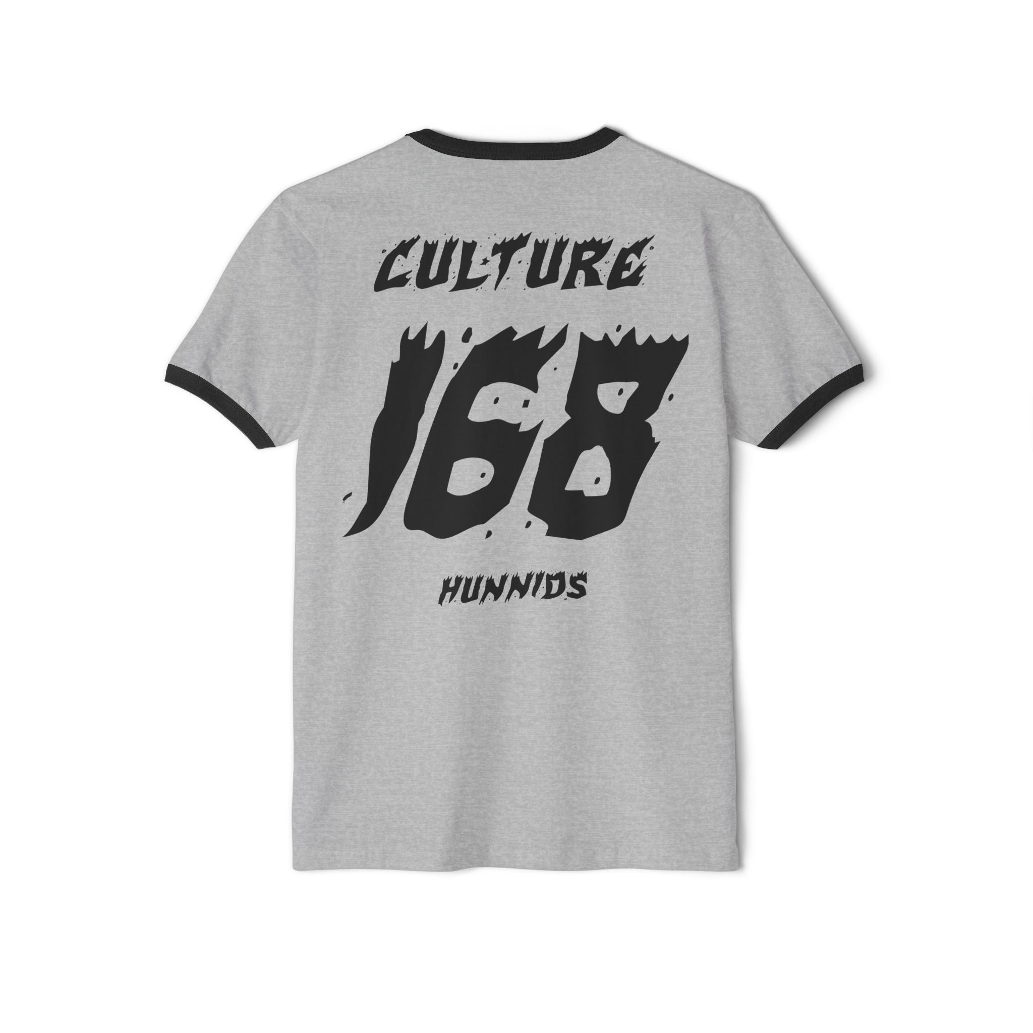 Ringer Tee "Culture168Hunnids" [Blanco y Gris]