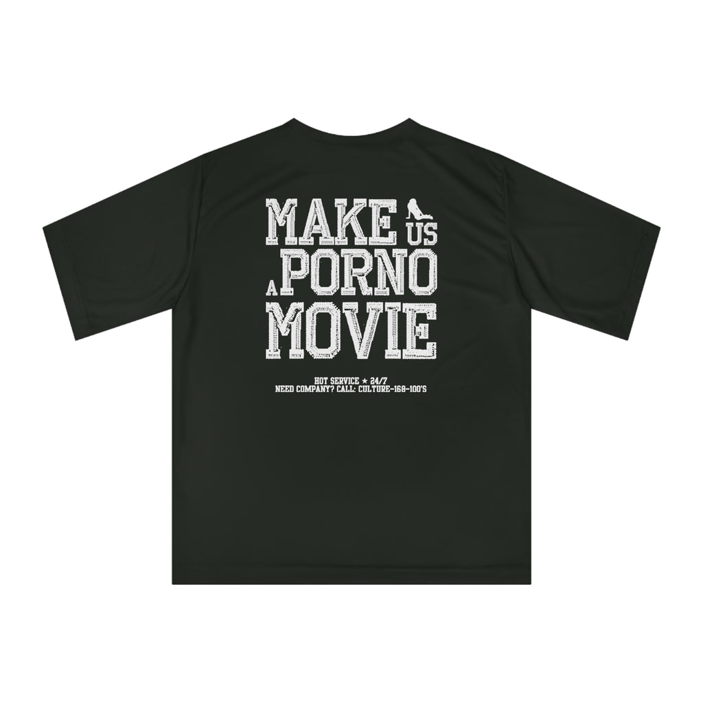 T-Shirt "Pornstar: Make Us A Porno Movie" [Negro y Rojo]