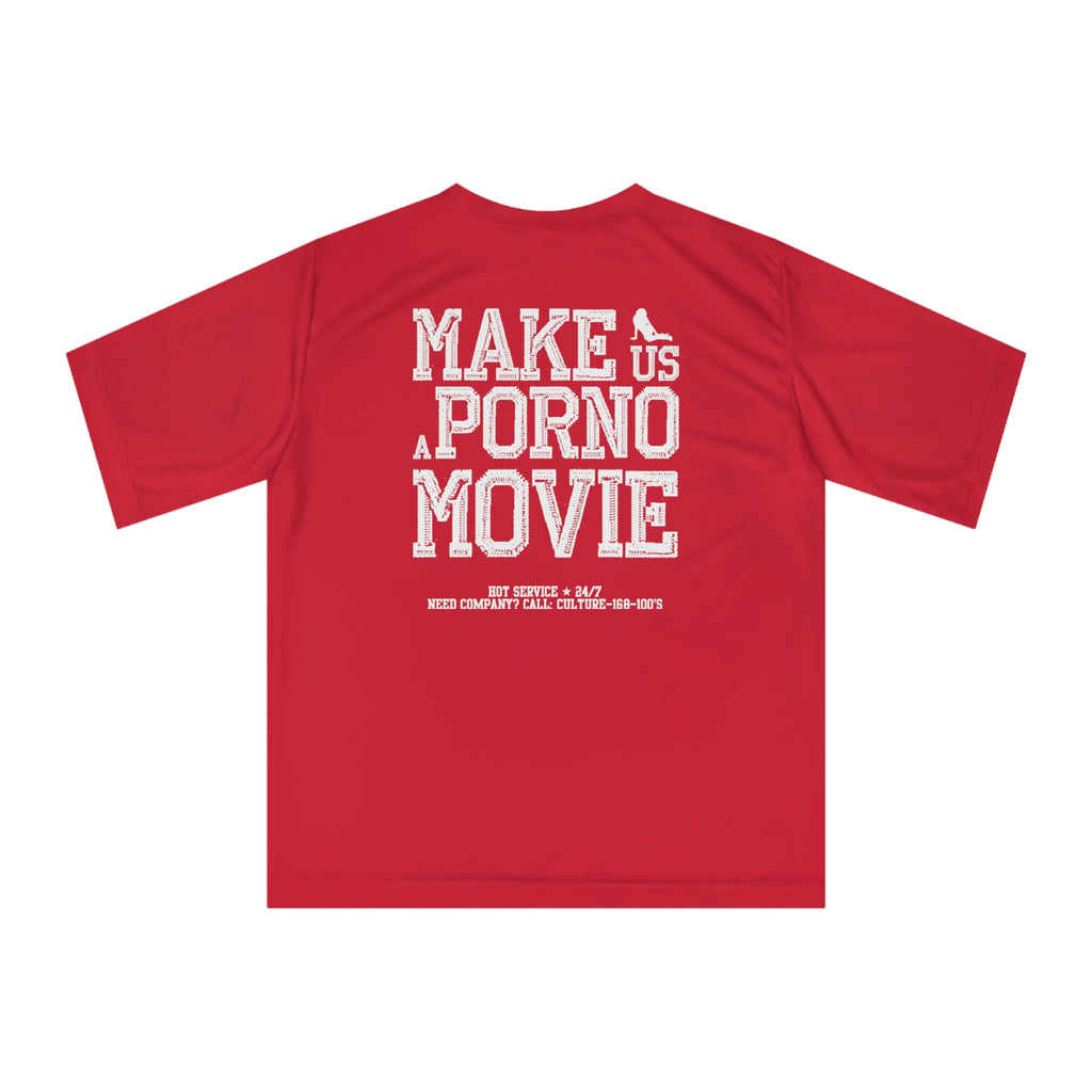 T-Shirt "Pornstar: Make Us A Porno Movie" [Negro y Rojo]