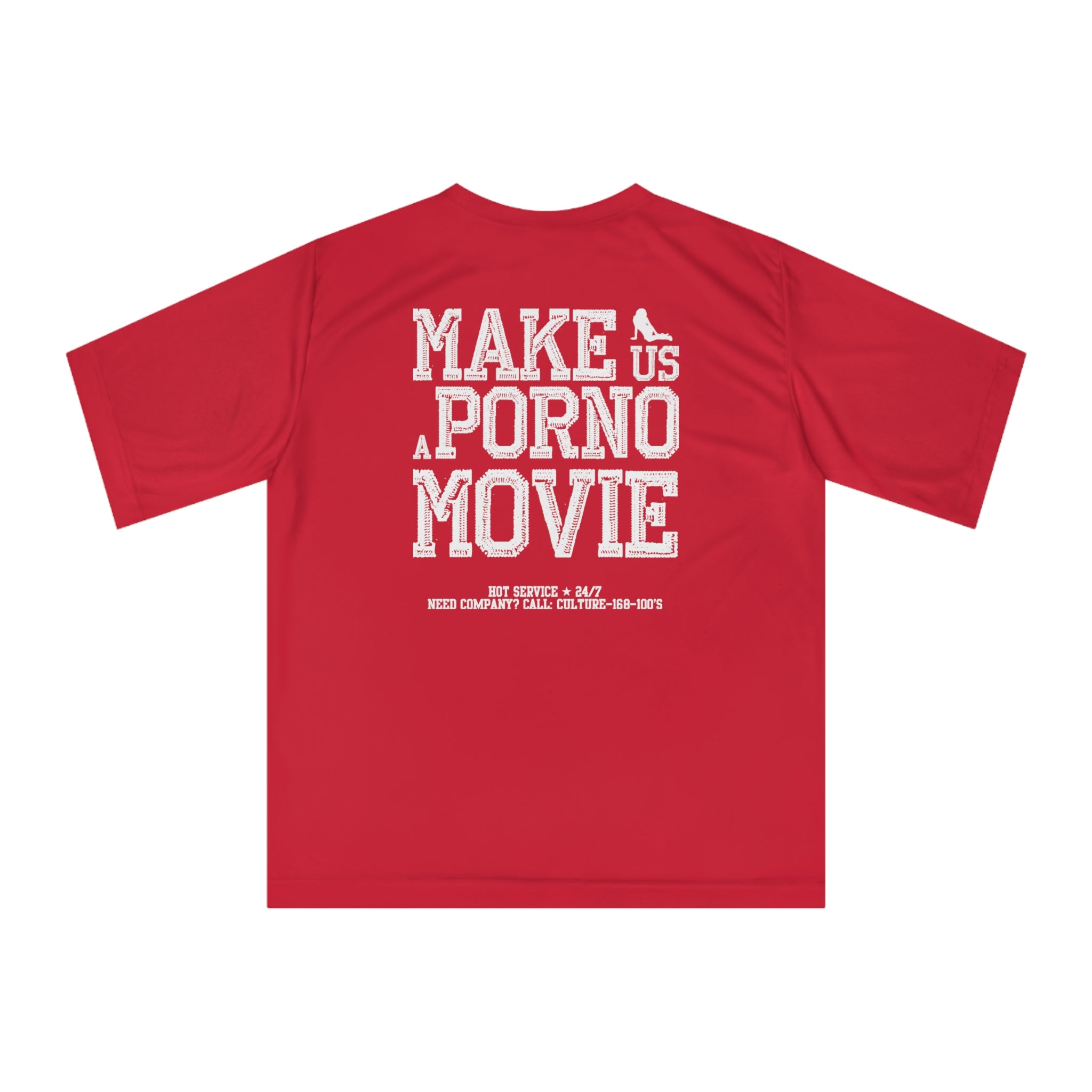 T-Shirt "Pornstar: Make Us A Porno Movie" [Negro y Rojo]