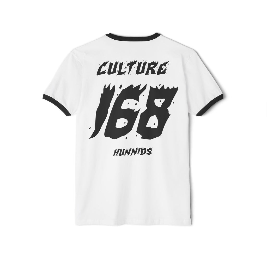 Ringer Tee "Culture168Hunnids" [Blanco y Gris]