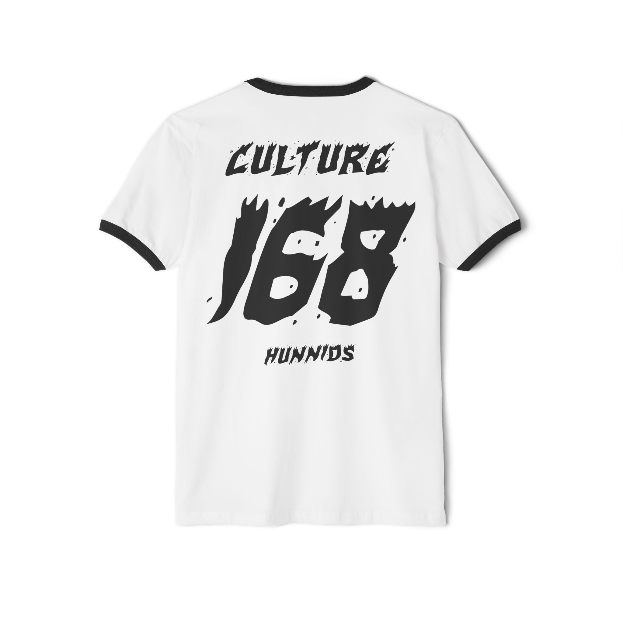 Ringer Tee "Culture168Hunnids" [Blanco y Gris]